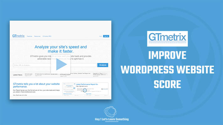 Improve WordPress website Score - GTmetrix Free Plugins