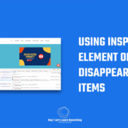 Inspect Element on Disappearing items