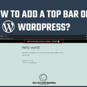 how to add top bar on a WordPress website