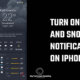 How to get notifications for rains or snow iphone