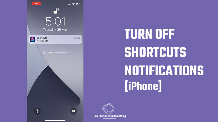 How to turn off shortcuts notifications