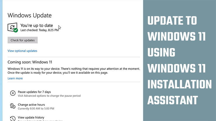 Update Windows 10 to 11 using Windows 11 Installation Assistant