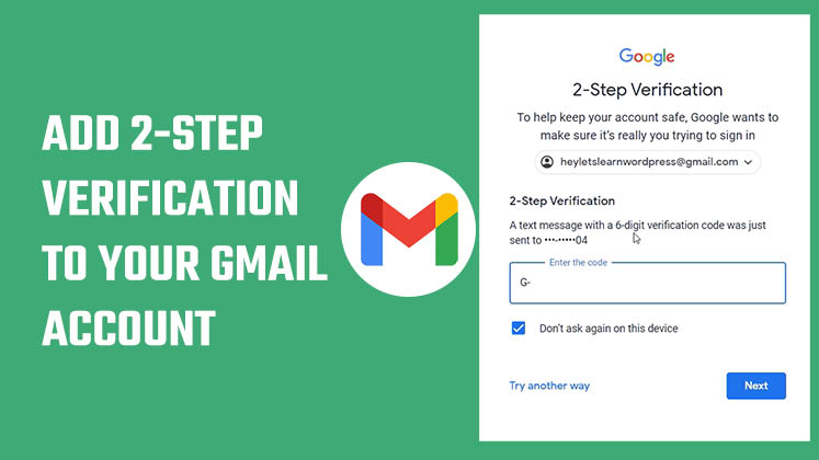 How to add 2-step verification in Gmail