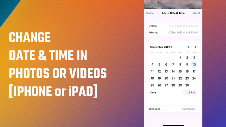 change date and time of Photos on an iPhone