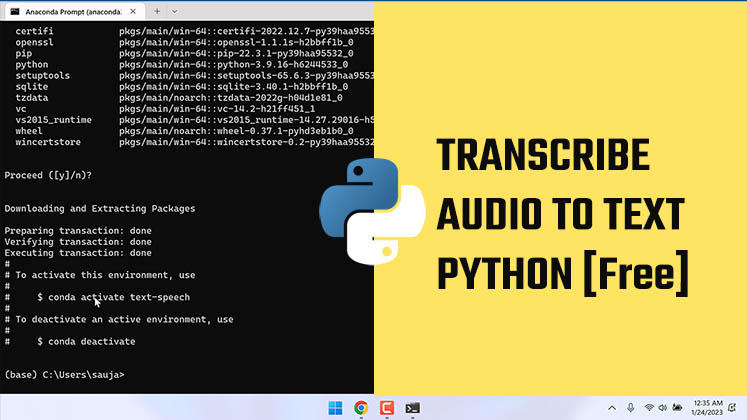 Transcribe Audio to Text python