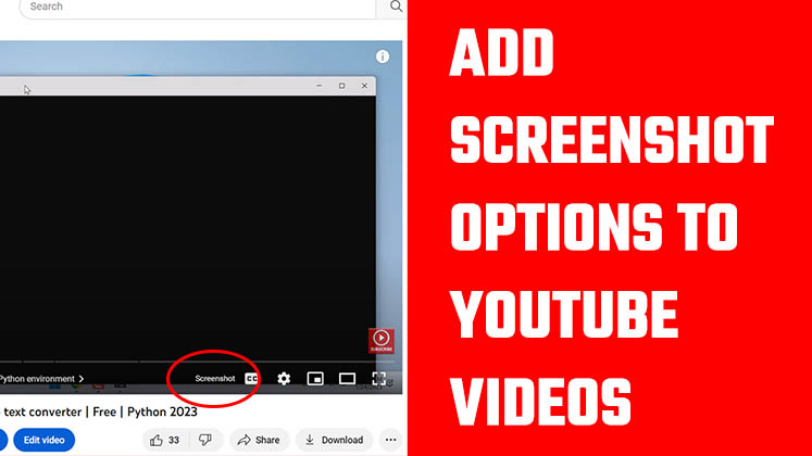 Add screenshot options to all YouTube videos