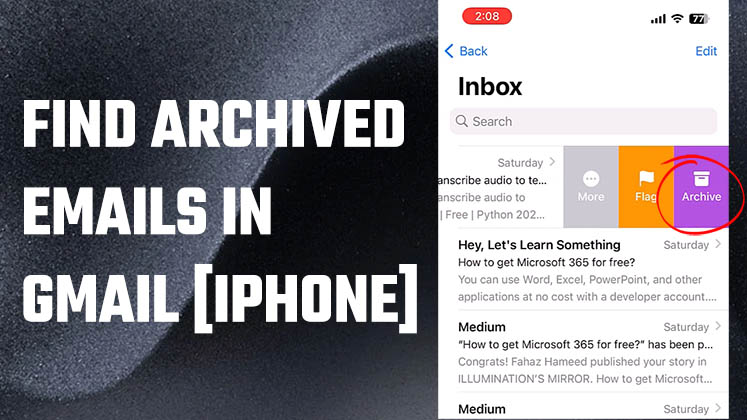 find archived emails in Gmail on the iPhone