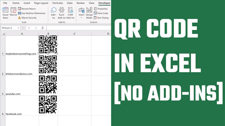 QR code in Excel