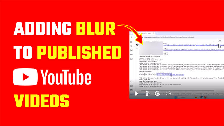 Adding blur to Published YouTube Videos