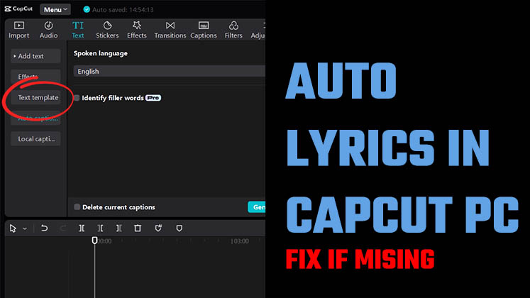 Add Auto Lyrics In CapCut PC