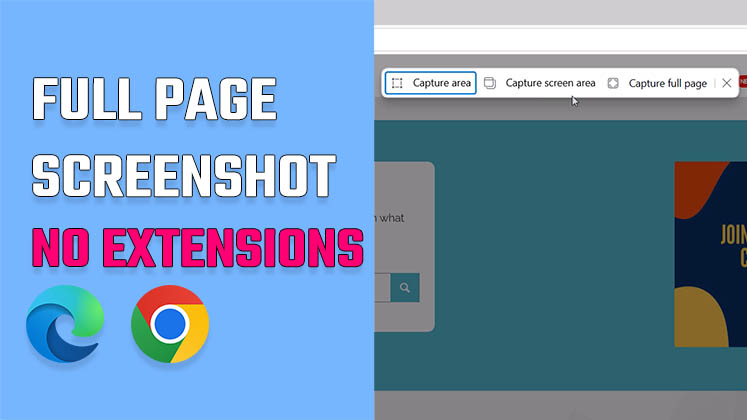 How to capture Screenshot edge and chrome