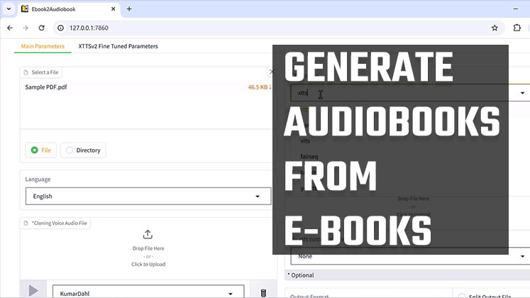 Generate audiobooks from e-books