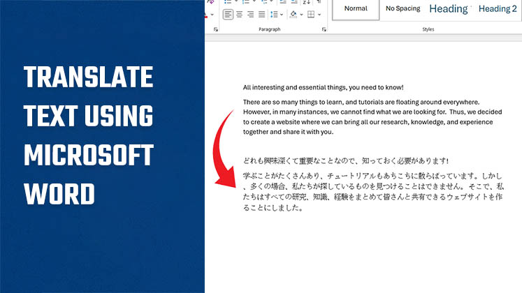 Translate Text Using Microsoft Word