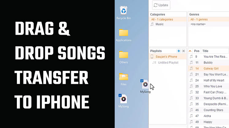 Drag and Drop songs transfer to iPhone Music library