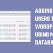 Adding new users to the WordPress via MySQL database