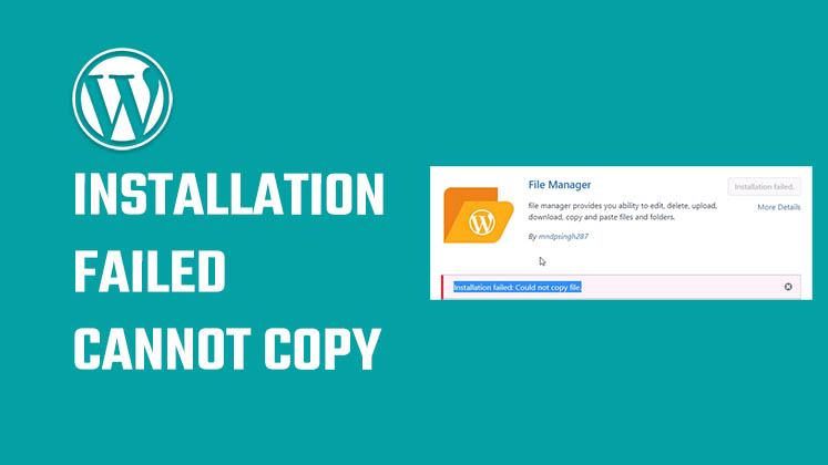 WordPress error - installation failed cannot copy file