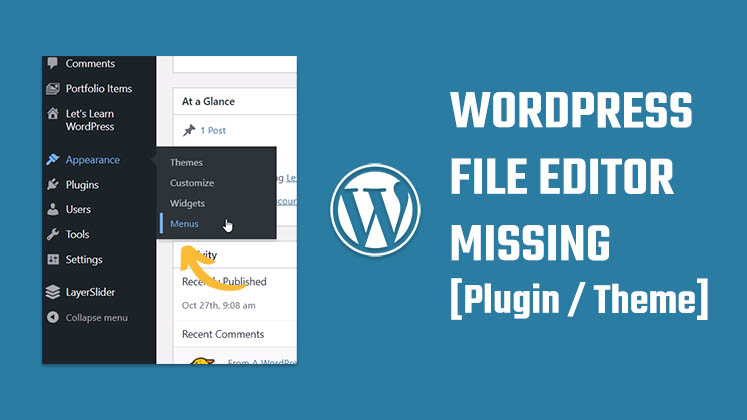 WordPress file editor missing
