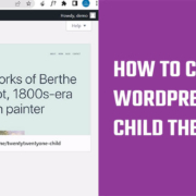 create a child theme for your WordPress website