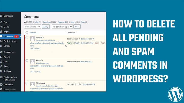 Delete all Pending & Spam Comments