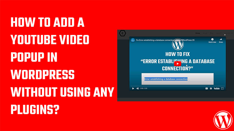 YouTube video popup WordPress