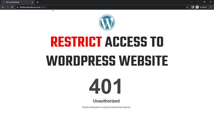 Password Protect your WordPress website