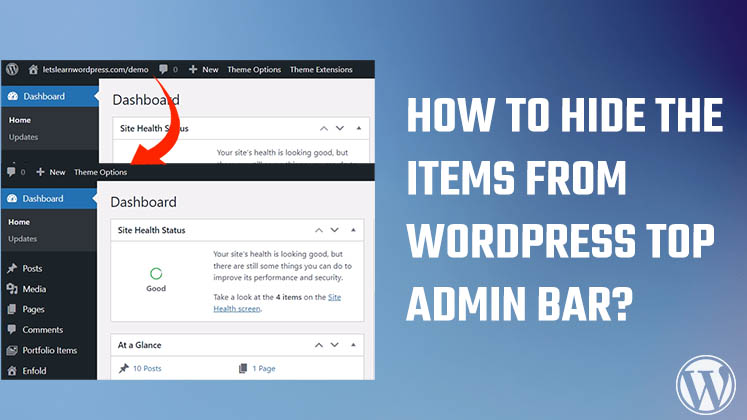 hide items from the top admin bar
