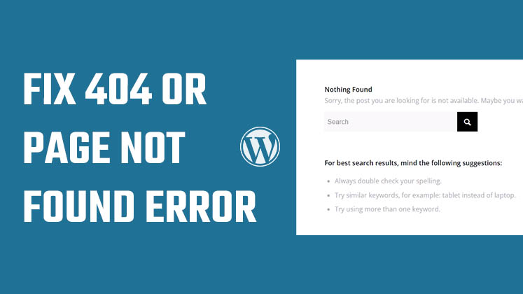 Fix 404 or page not found WordPress