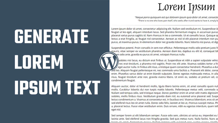 Generate Lorem Ipsum Text