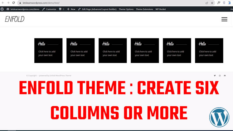 Enfold Theme Tutorial - Create 6 Columns or More