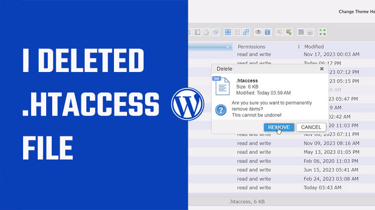 I deleted the .htaccess file