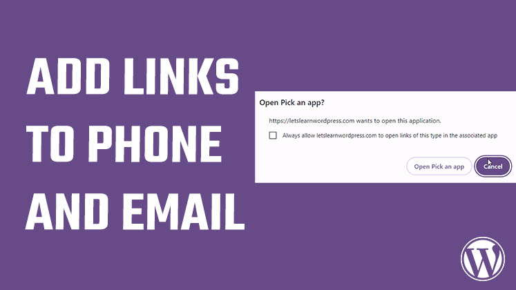 Add Links to Phone (Click to Call) and Email