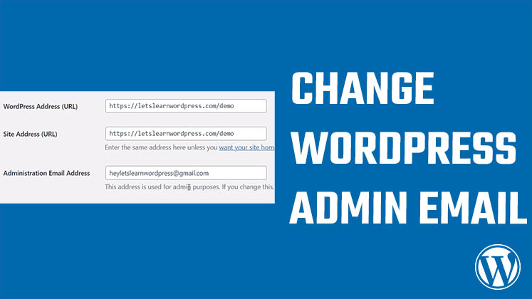 Change Admin Email WordPress