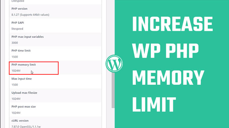 Increase WP PHP memory limit