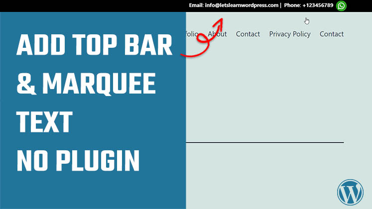 Top Bar and marquee text