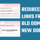 Redirect all links from old domain to new domain